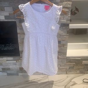New With Tags Lilly Pulitzer girls White Eyelet Dress size 7